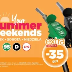 Two dystrybutory paliwa z promocją Circle K: "Your Summer Weekends". Zniżka -35 gr/l na paliwo z kartą.
