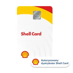 Karta paliwowa Shell Card z chipem i logo. Ułatwia płatności za paliwo i usługi na stacjach Shell.