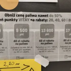 Wymień punkty VITAY na rabaty na paliwo: 20, 40, 60 i 80 zł. Największy rabat to 80 zł za 17 700 pkt.