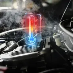 Dym i termometr wskazujący przegrzanie silnika. Objawy uszkodzonego termostatu mogą być groźne dla Twojego auta.