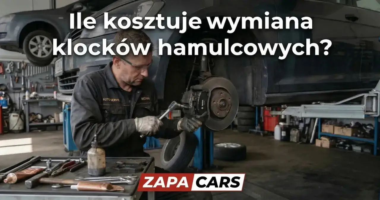 Mechanik wymienia klocki hamulcowe. Sprawdź, jaka jest wymiana klocków hamulcowych cena w ZAPA CARS.
