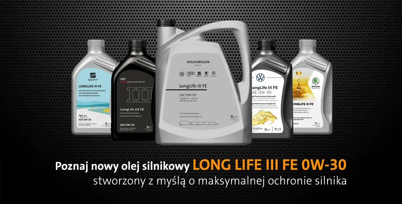 Olej silnikowy LongLife III FE 0W-30 dla aut VW, Audi, Seat, Skoda. Dobierz olej VW dla maksymalnej ochrony silnika.